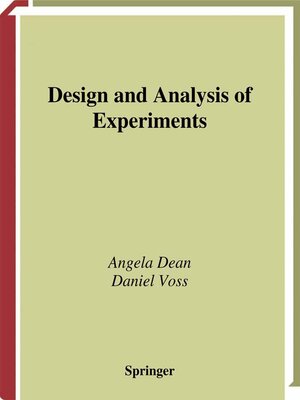 cover image of Design and Analysis of Experiments
